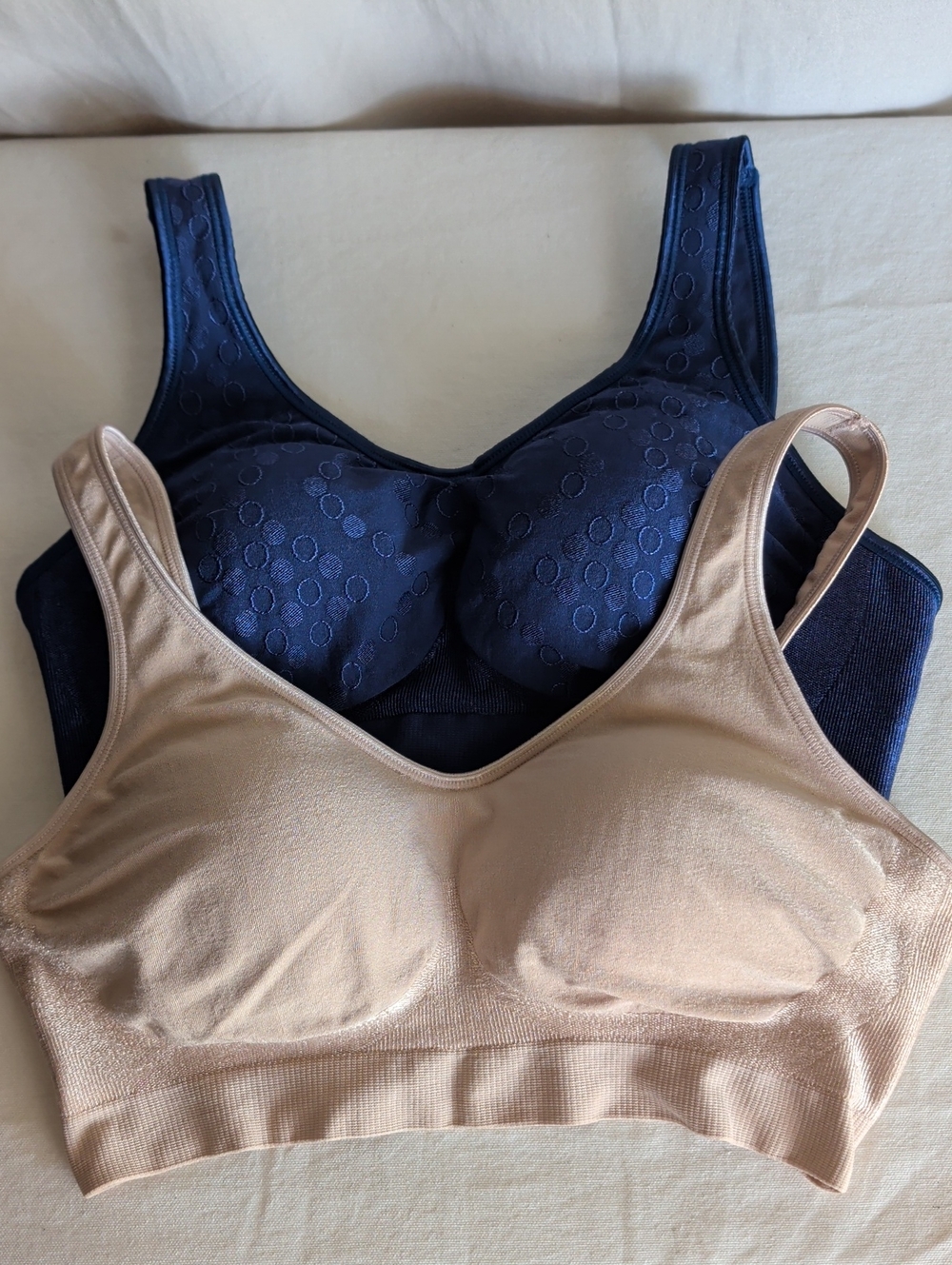 Bali Wireless Bralette Duo in Navy & Nude